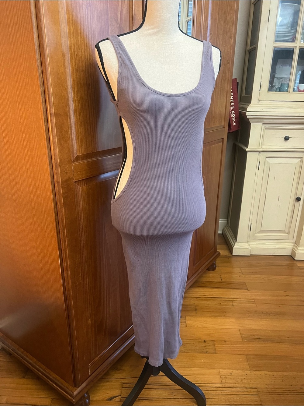 Fashion Nova Mauve Scoop Neck Cutout Midi Dress - Picture 2 of 8